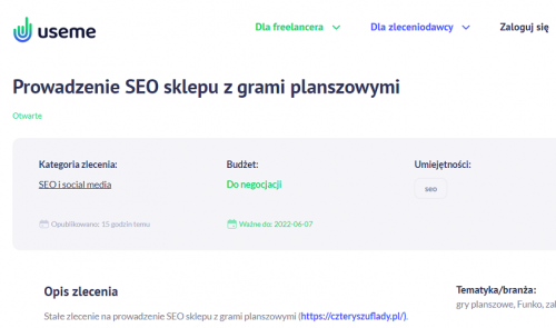 przykładowe zlecenie na useme.eu